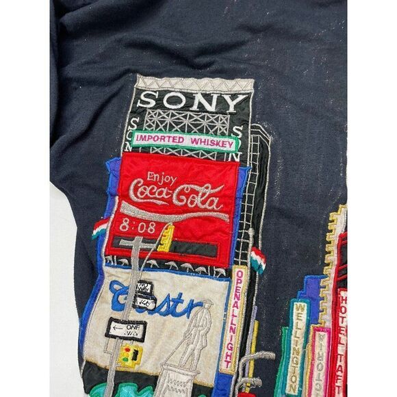 VINTAGE Bonnie & Boerer Time Square New York City Sweatshirt Women Medium 80s - Picture 6 of 13